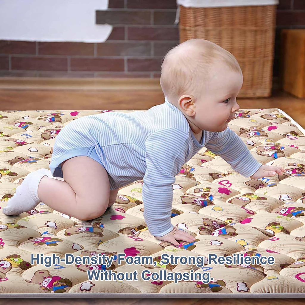 Vibe bear Baby Play Mat 65" X 50", Premium Thicker Foam One-Piece Crawling Mat, Extra Large Anti- Slip Crawling Mat Activity Playmats for Babies,Toddlers, Infants, Play & Tummy Time