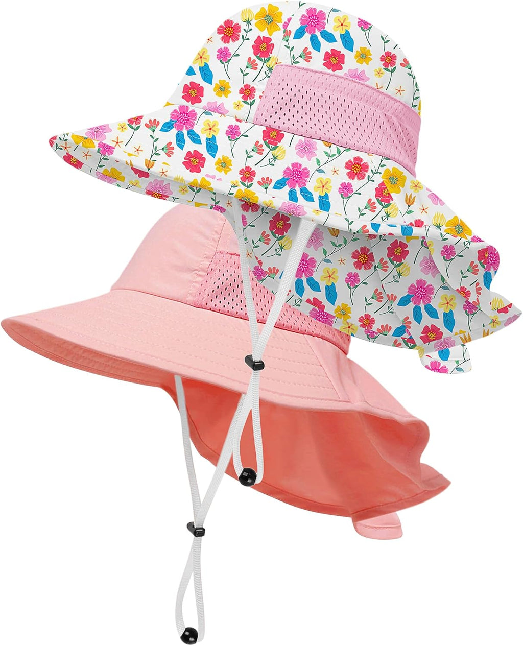 Toddler Baby Sun Hat Kids Summer UPF 50+ for Boys Girls Adjustable Beach Hats with Bucket Wide Brim Age 1-7 Years