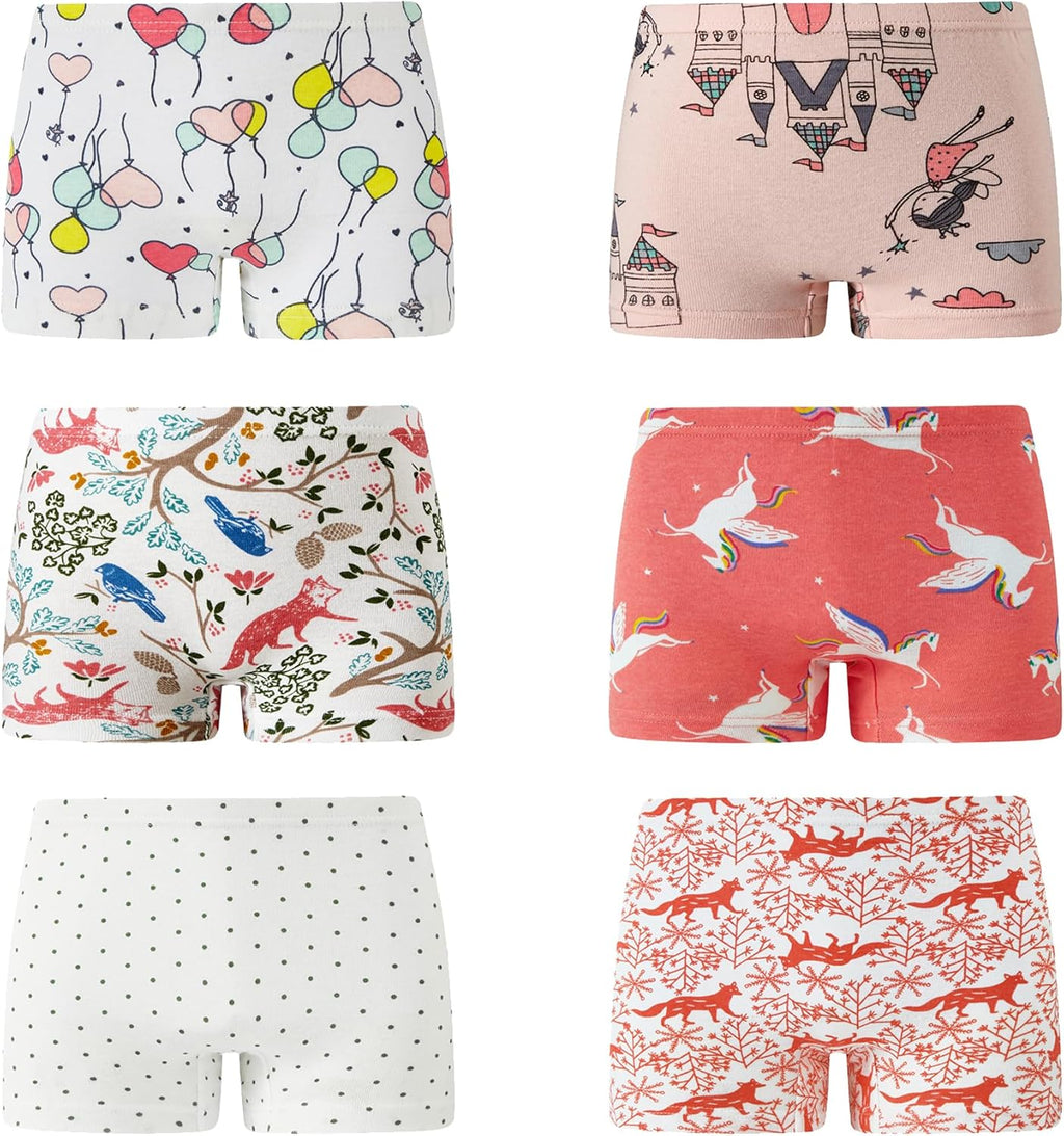 KikizYe Little Girls Boyshort Panties Big Kids Soft Cotton Underwear