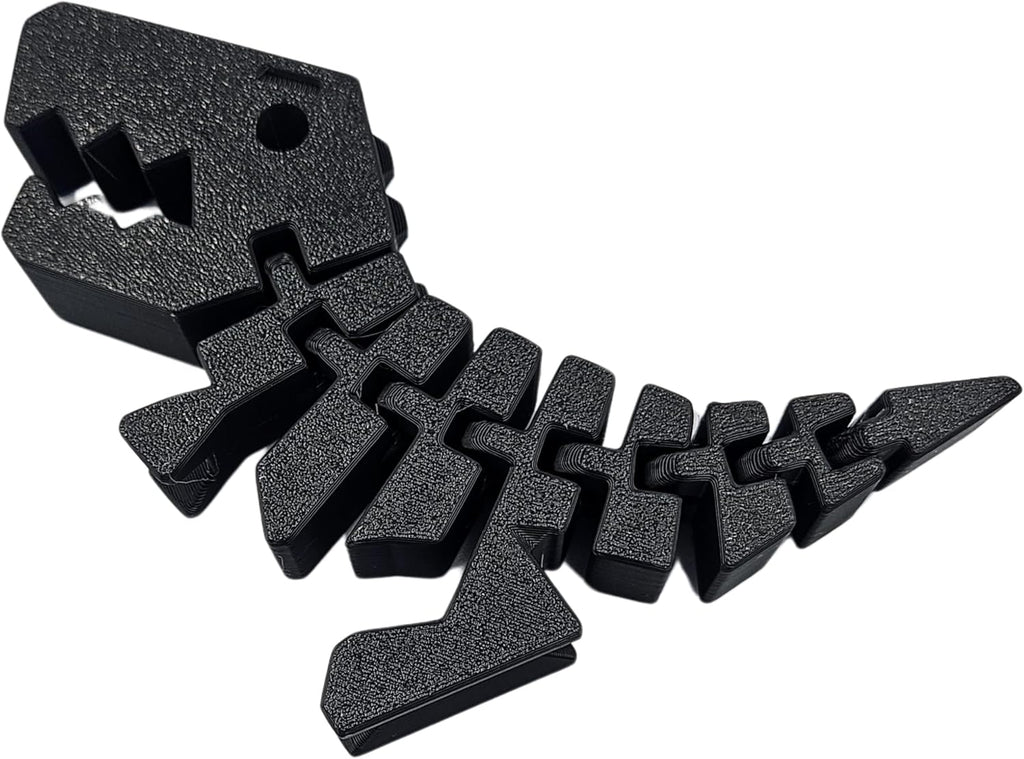 Rexi Collectible Figurine - Stress Relief, Autism, ADHD - Flexible Dinosaur - Articulating Joints (Black)