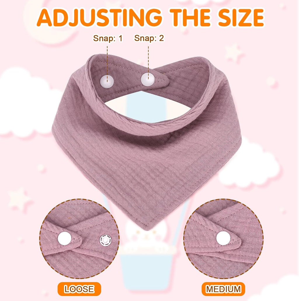 Accmor 10 Pack Muslin Baby Bibs 100% Cotton Bandana Drool Bibs for Baby Girls BoysTeething and Drooling