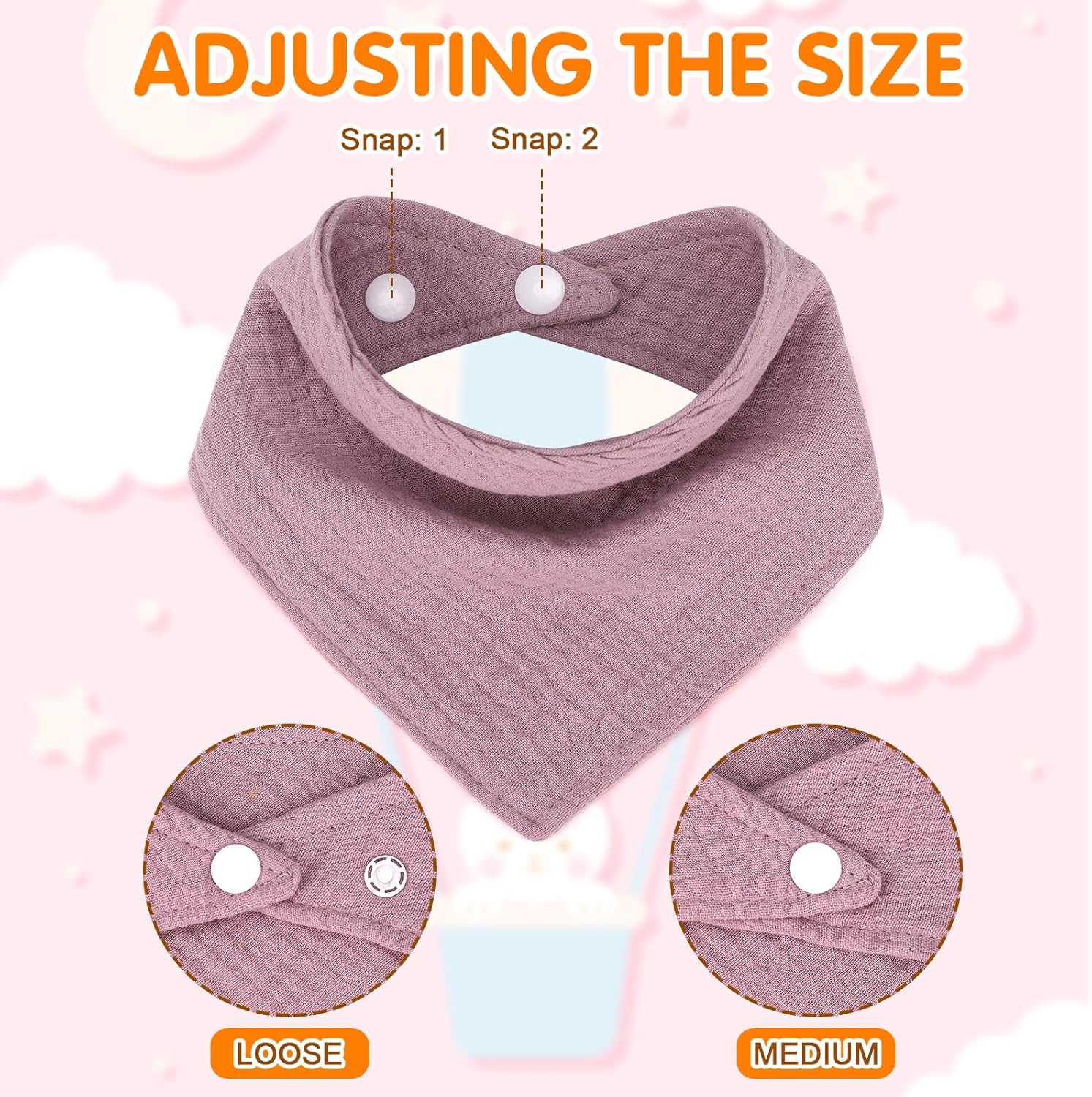 Accmor 10 Pack Muslin Baby Bibs 100% Cotton Bandana Drool Bibs for Baby Girls BoysTeething and Drooling