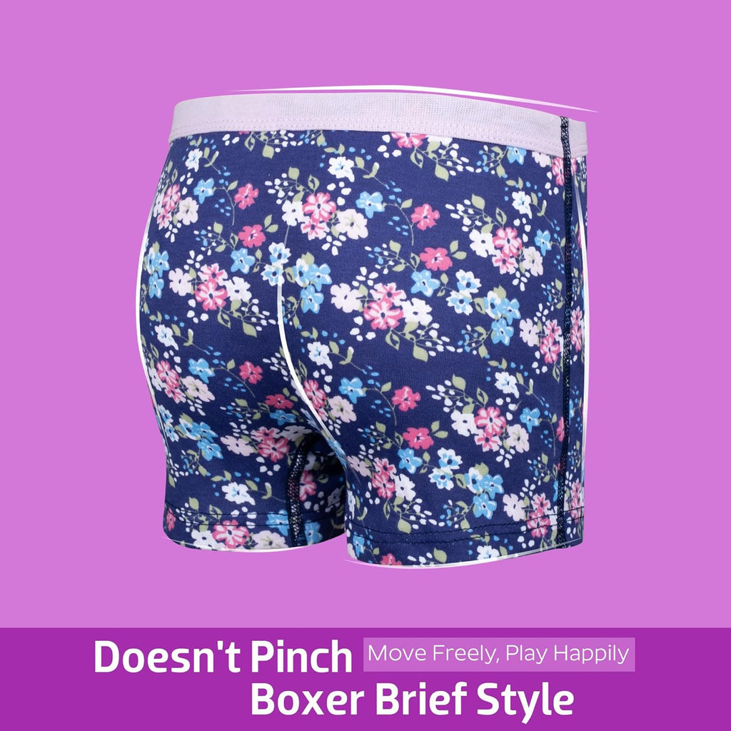 BIG ELEPHANT 10 Pack Toddler Girls' Underwear Boxer Briefs，100% Cotton Super Soft Breathable Panties (3T-10Y)