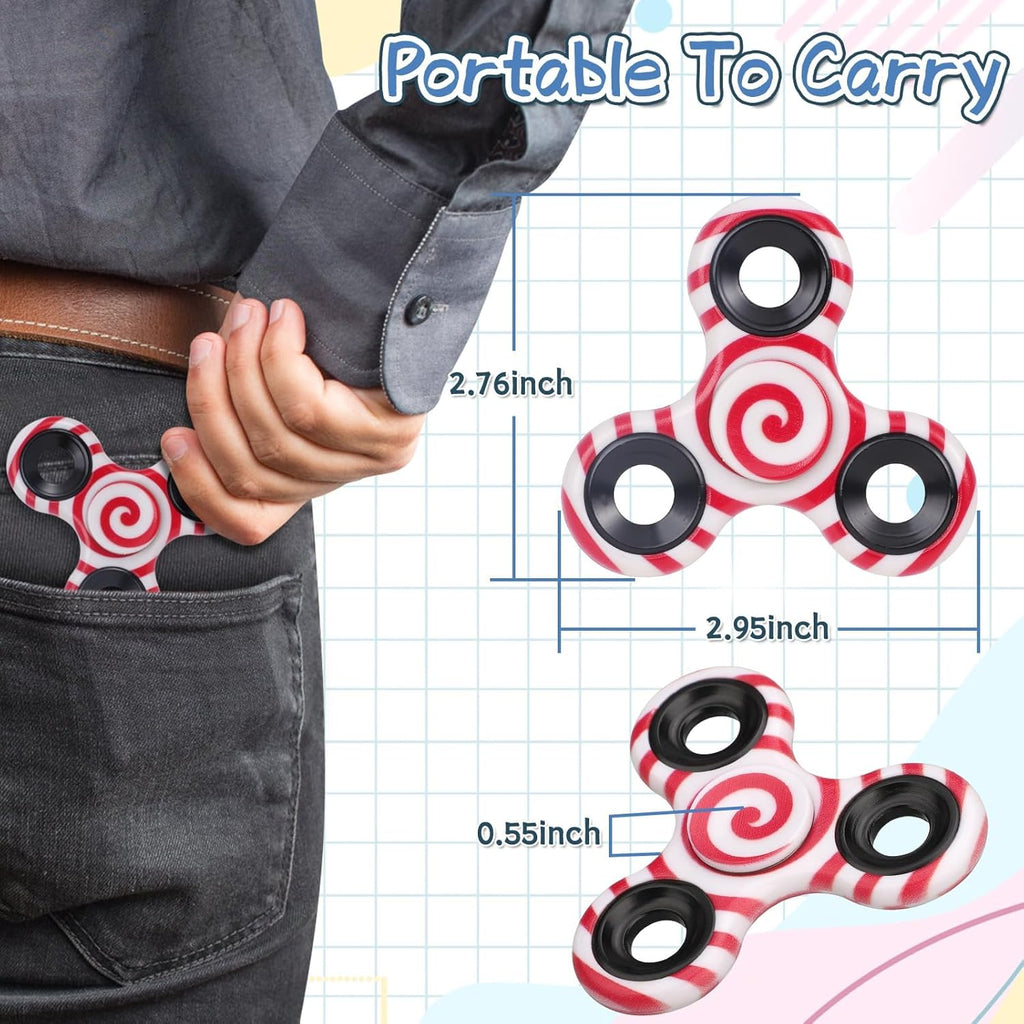 12PCS Fidget Spinner Toy Pack for Kids Adults, Metal Tri-Spinner Fidget Toy Set, Sturdy Hand Spinner for Stress Relief, Easter Halloween Party Supplies Goodie Bag Stuffers Classroom Prizes