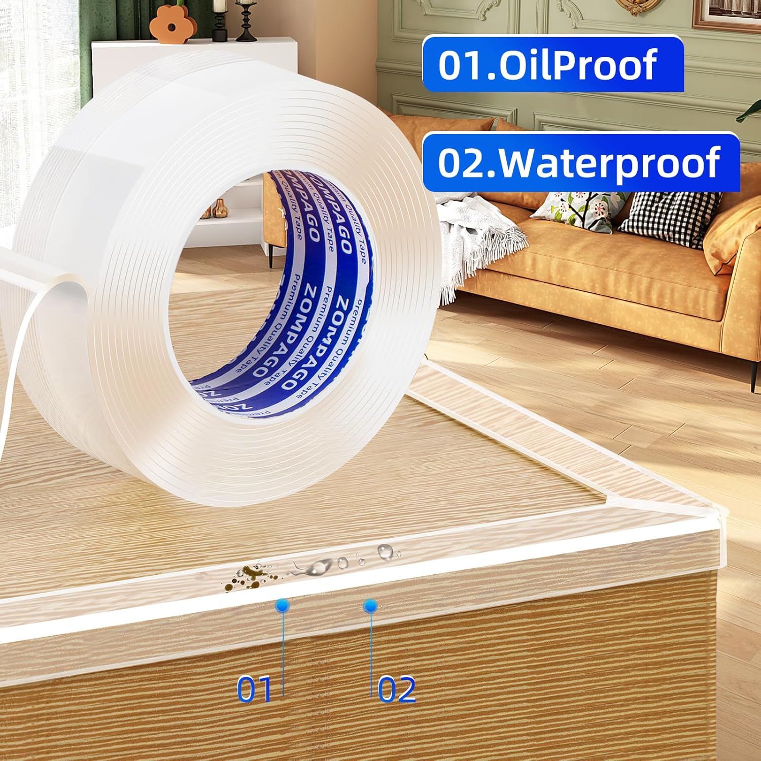 Clear Soft Corner Protectors for Furniture Strip,2in x9.84FT,2 Rolls,Sharp Edge & Table Bumper,Window Edge,Wall Protector, Soft Corner Guards Safe for Proof,Table Corner Protectors in Family