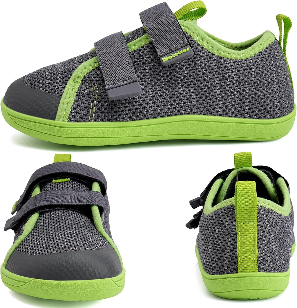 WateLves Toddler Little Kids Wide Barefoot Shoes The First Walking Shoes Girls Boys Breathable Zero Drop Minimalist Sneakers with Wide Toe Box Natural to Grow