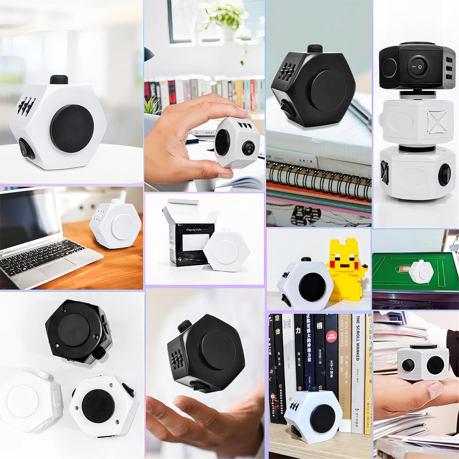 Stress Relief Fingertip Cube Fidget Toys,Fidgets UFO Cube/Relaxing Magic Cube Hand-Held Toys for Adults and Children, Killing Time Cool Fidget Block for ADD/ADHD/ Fidget Gadget UFO Cube Gifts (White)