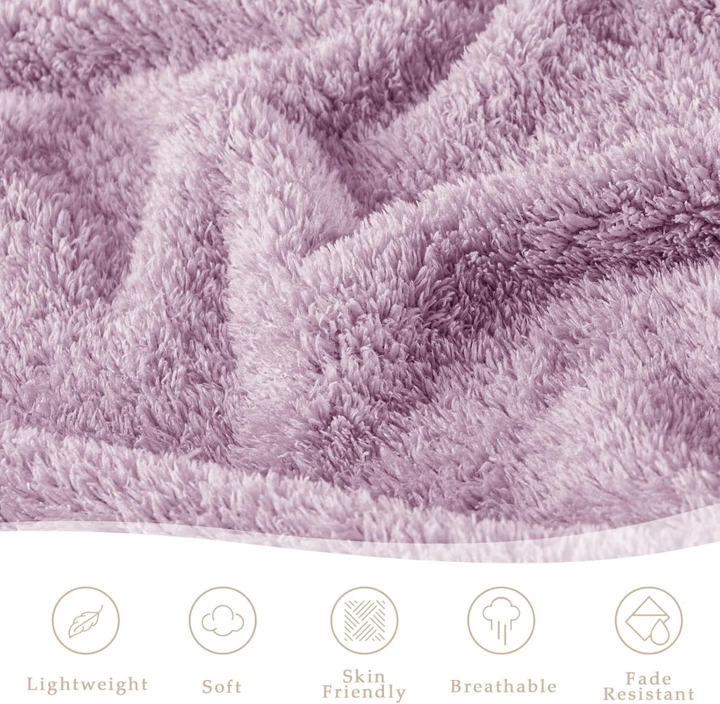 Exclusivo Mezcla Fleece Blanket for Couch, Soft and Cozy King Blankets for Women Men Girls Kids, Suitable for All Seasons, Light Purple, 90x104 Inches