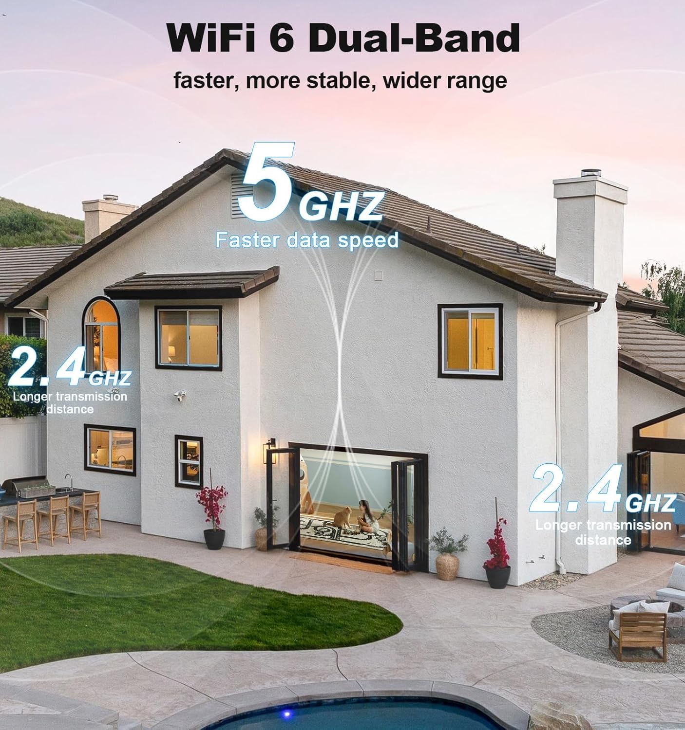 Indoor Security Camera - 5G&2.4G WiFi Cameras for Home Security Indoor One-Tap Call 911, 2K 360°Pan/Tilt AI Motion Detection Nanny/Baby/Pet/Dog Camera with Phone App/Speaker/US Cloud/IR Night Version