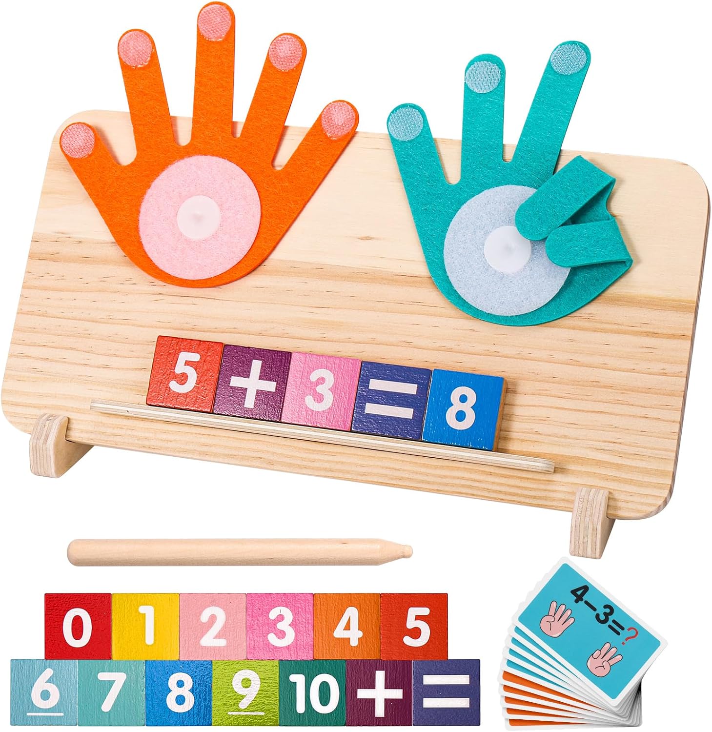 2 in 1 Math Toy for Toddlers 3 4 5 6 7,Addition and Subtraction Math Games for Kids 5-7,Math Manipulatives Kindergarten Preschool Classroom Must Haves Educational Number Blocks Learning Toys