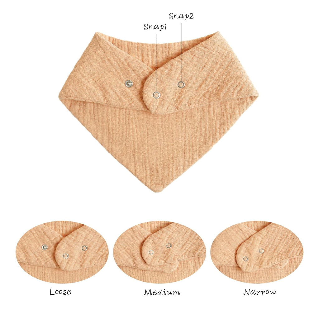 Konssy 8-Pack Muslin Baby Bibs, Absorbent Bandana Drool, 100% Cotton Unisex Baby Bibs for Teething and Drooling