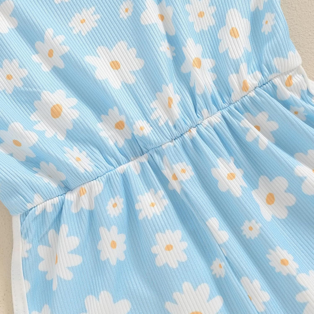 WZTYYDS Toddler Baby Girl Summer Clothes Floral Romper Tie-Up Strap Halter Jumpsuit Infant Summer Sling Playsuit 6M-3T