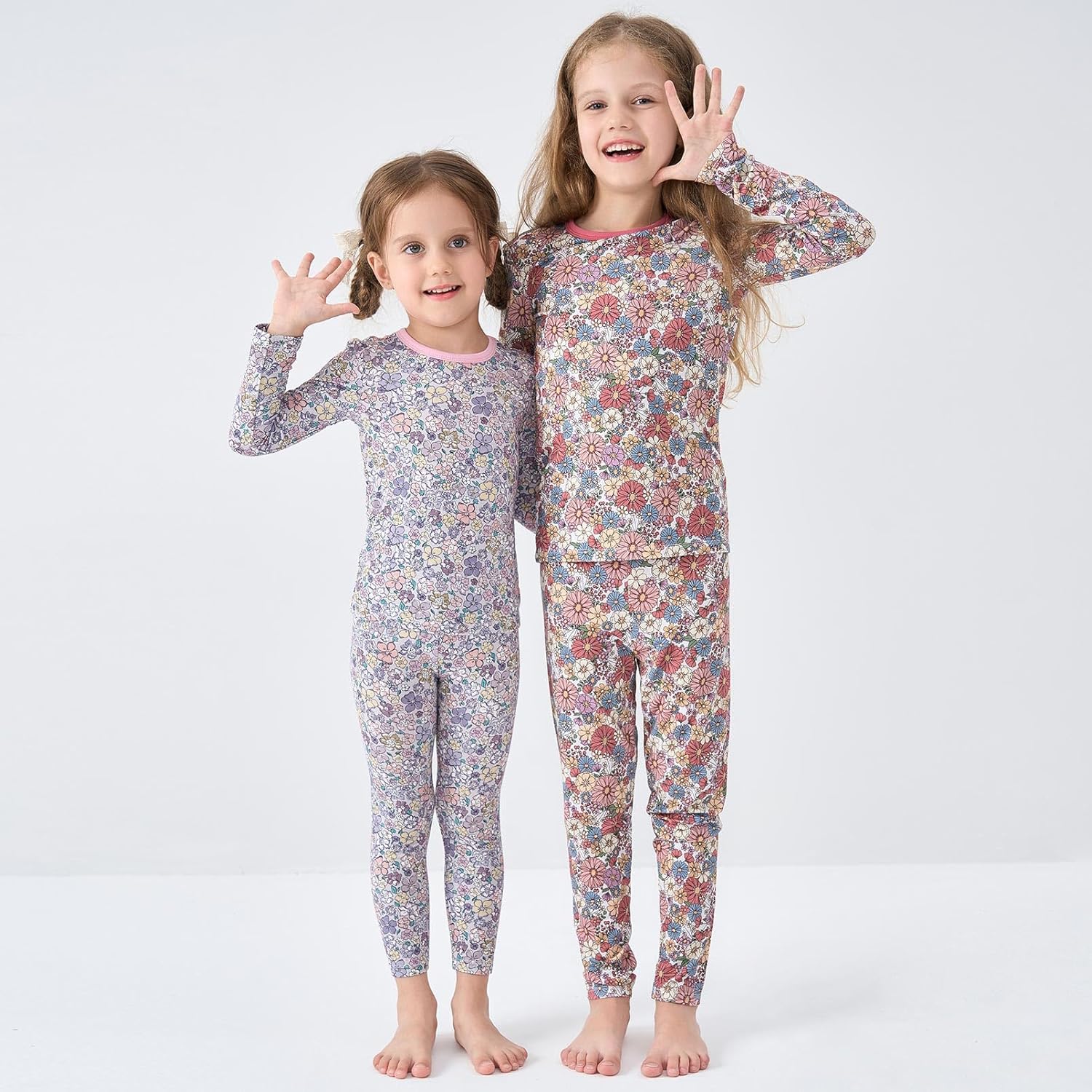 pureborn Baby Viscose From Bamboo Pajamas Set Pjs - Kids Toddler Girl Snug Fit Viscose Sleepwear 2pcs 18M-8Y