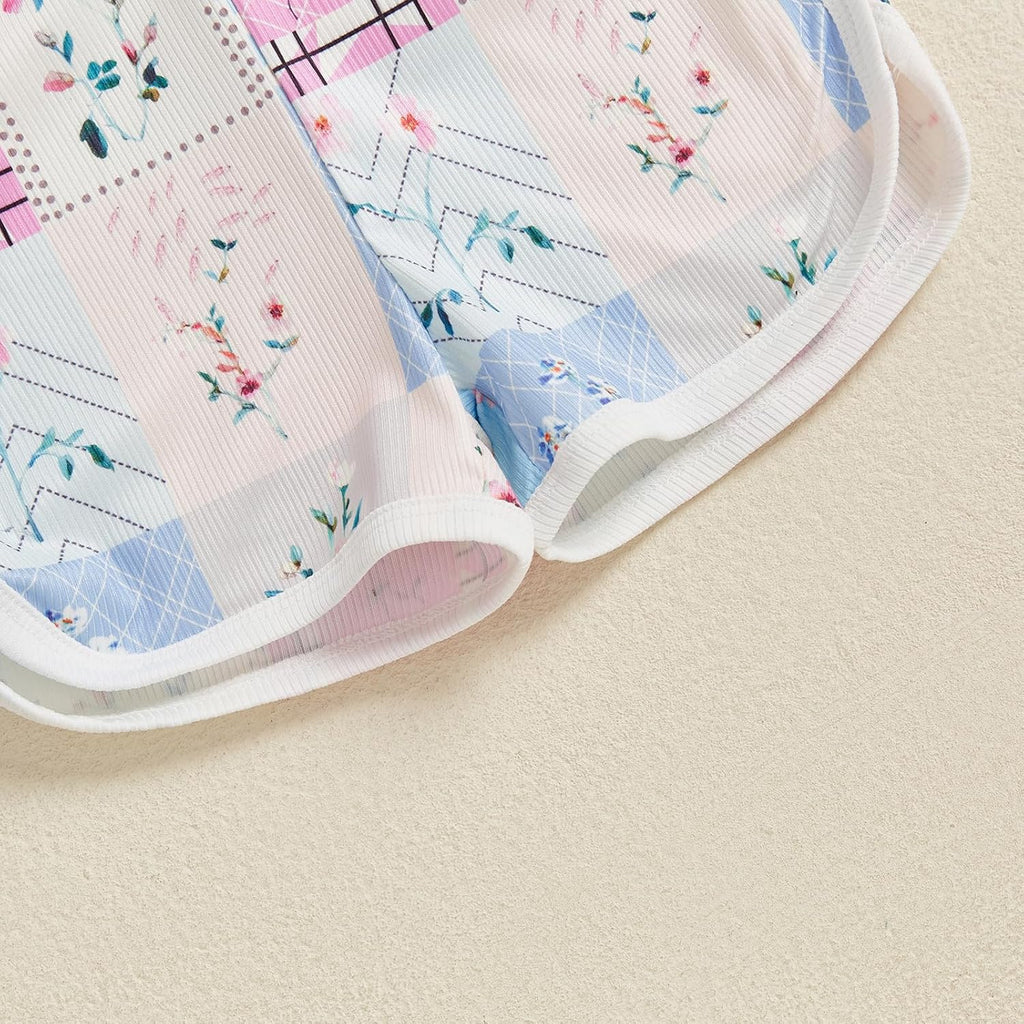 WZTYYDS Toddler Baby Girl Summer Clothes Floral Romper Tie-Up Strap Halter Jumpsuit Infant Summer Sling Playsuit 6M-3T