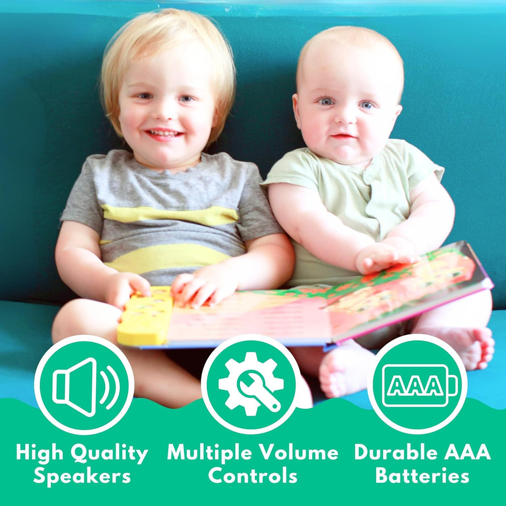 French Books for Kids Vol. 1: Musical French Baby Book Learning Toys w/English, Bilingual Language Interactive Toy for Toddlers, Babies, Boys, Girls & Children