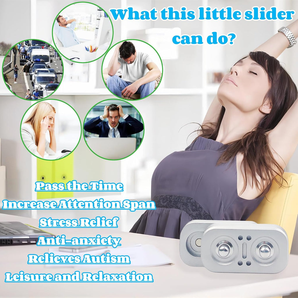 New Abstract Owl Shape Design Fidget Slider,Men's EDC Hand Slider,Poker Push Card Stress Relief Toys,Interesting Fidget Toys for Adults/Office Desk Toys Gifts for Boyfriend and Father (Silvery)