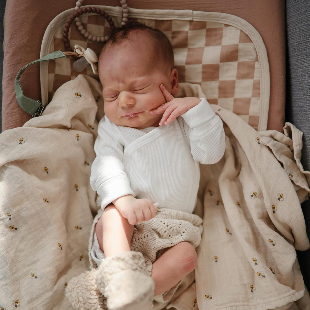 mushie Waterproof Changing Pad Liners | 100% Organic Cotton | Set of 3 (Blue Combo)