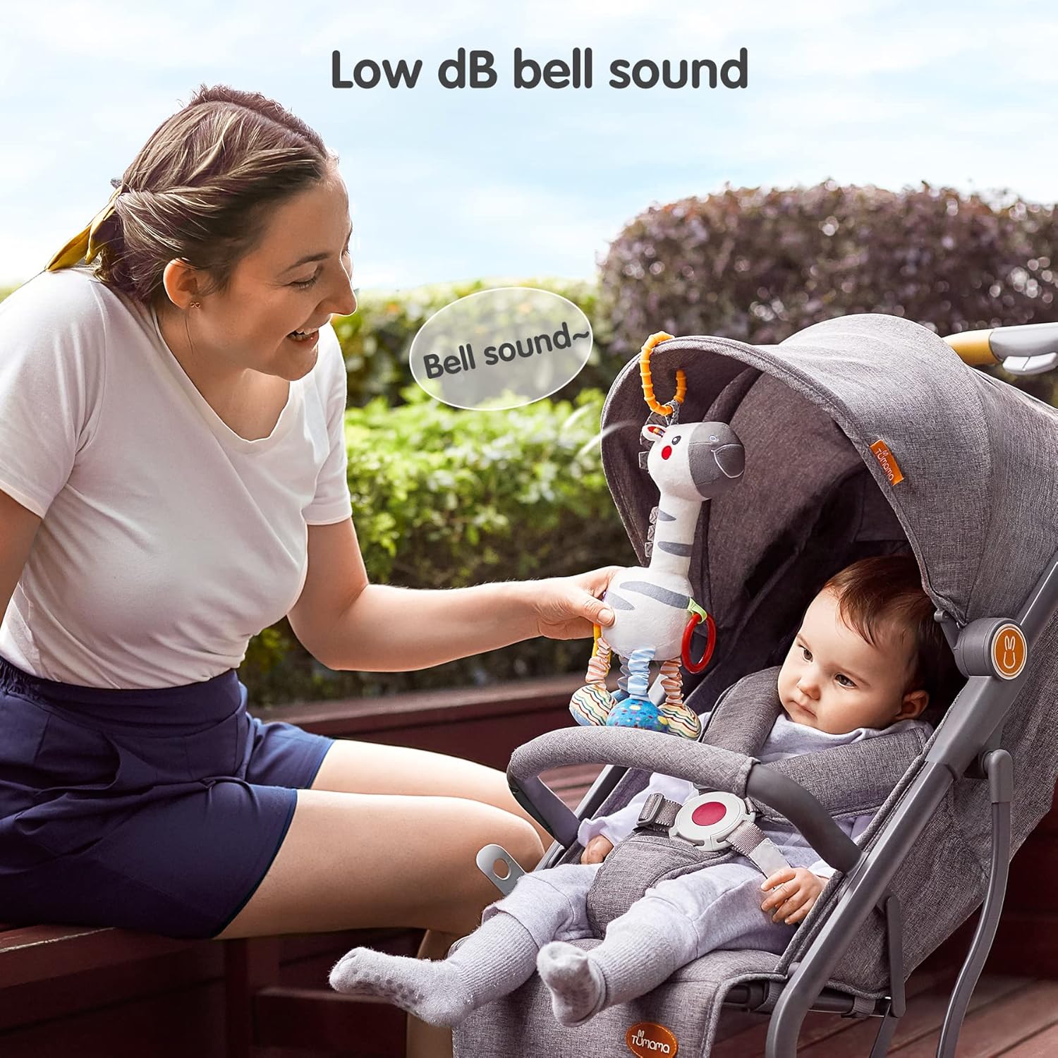 TUMAMA Baby Hanging Toys, Plush Animals Baby Rattle Crinkle Squeaky Toys Car Seat Stroller Mobile Toys, Baby Toys for 0 3 6 9 12 Months, Sensory Learning Toys Gift for Newborn Infant (Zebras)