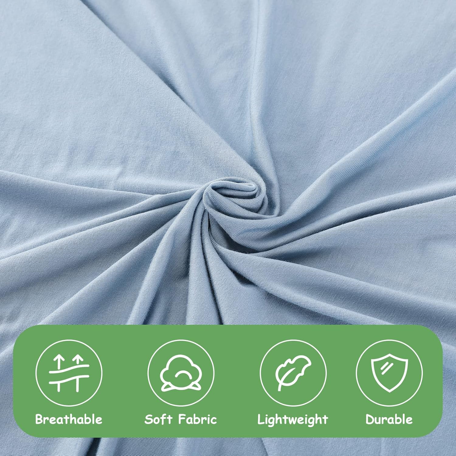 iEvolve Cotton Knitted Baby Swaddle Blanket with Hat Headband Set Newborn Swaddle Wrap Receiving Blankets for Baby Girl Boy 45" x 45"(Lightblue)