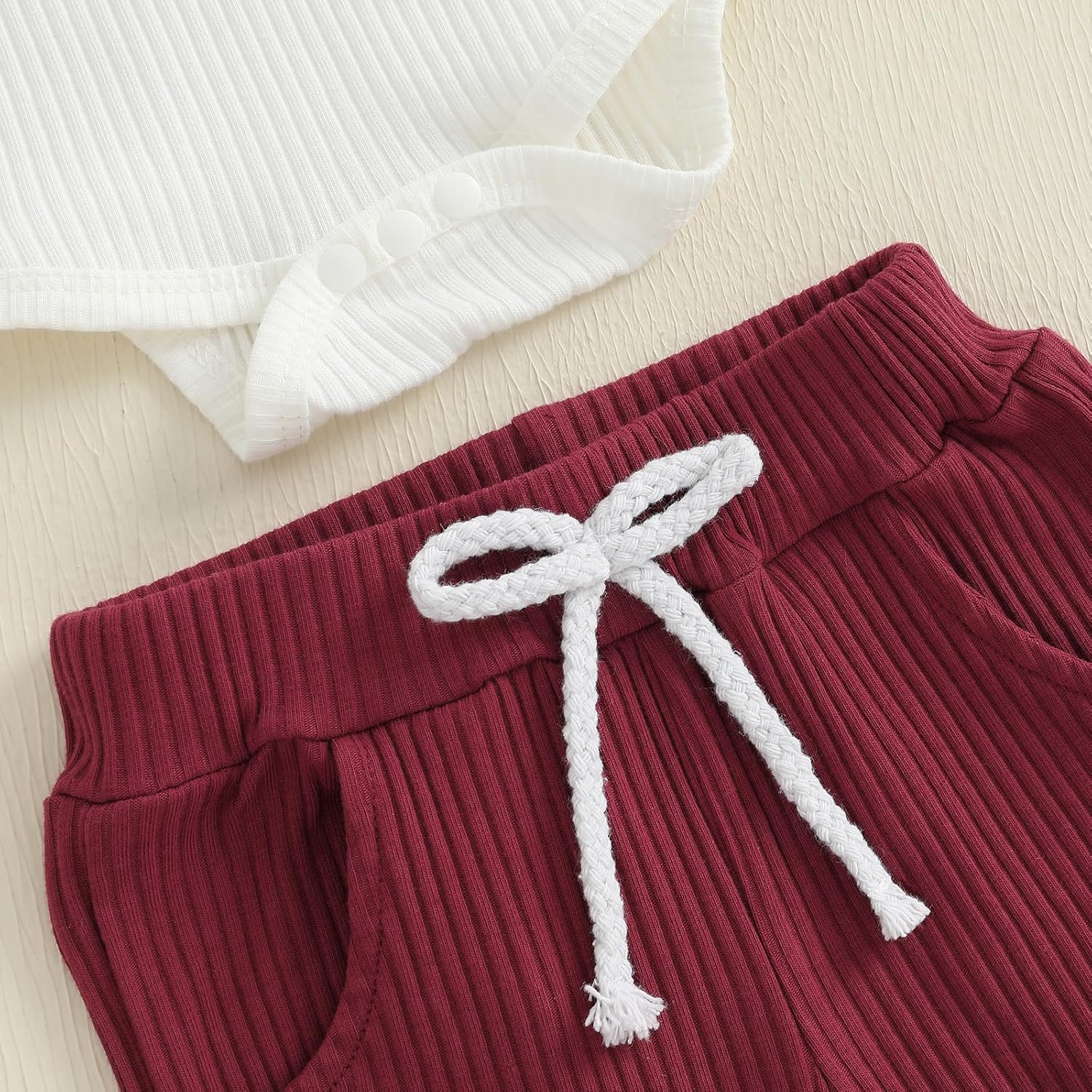 fhutpw Baby Boy Clothes 3 6 12 18 Months Ribbed Knitted Long Sleeve Romper and Pants Sets Newborn Fall Splicing Color Outfits