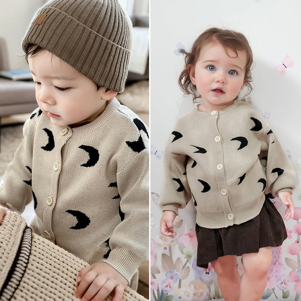 Simplee kids Baby Sweater Animal Leopard Printed Baby Cardigan for Autumn Fall…