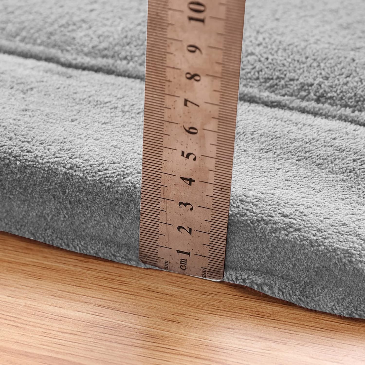 MAXYOYO Grey Coral Velvet Area Rug, Thick Japanese Tatami Mat Living Room Carpet with Non-Slip Backing, Large Solid Color Mat for Bedroom Dormitory Yoga, 78 by 158 inch