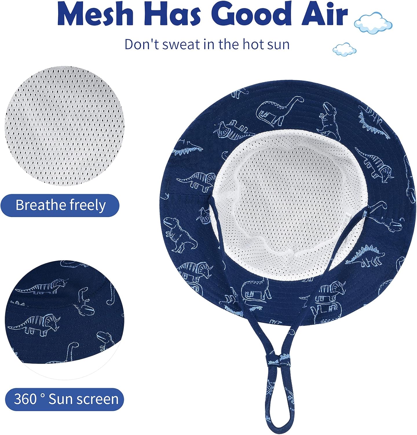 Durio Baby Bucket Sun Hat Toddler Hats Summer Beach Hat UPF 50+ Sun Protection Bucket Hats for Kids Baby Boy Girl Gifts 2Pack