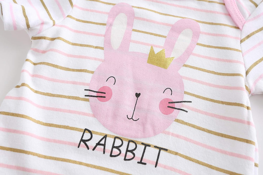 Kiddiezoom Baby Bodysuit Newborn Short Sleeve baby One-Piece Cotton 5-Pack baby clothes