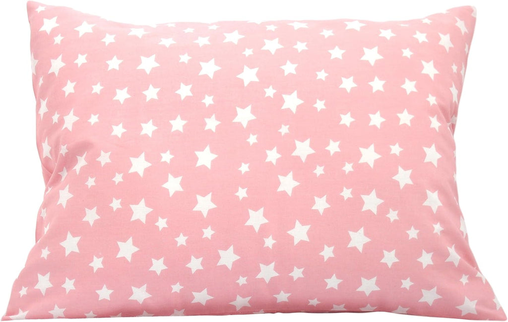 Star Toddler Pillow Cases 13 x 18 - Pillow Cases for Travel Pillow, Baby Cover Pillow Case, Star Pillowcase Breathable Pillow for Toddler - Pink Star