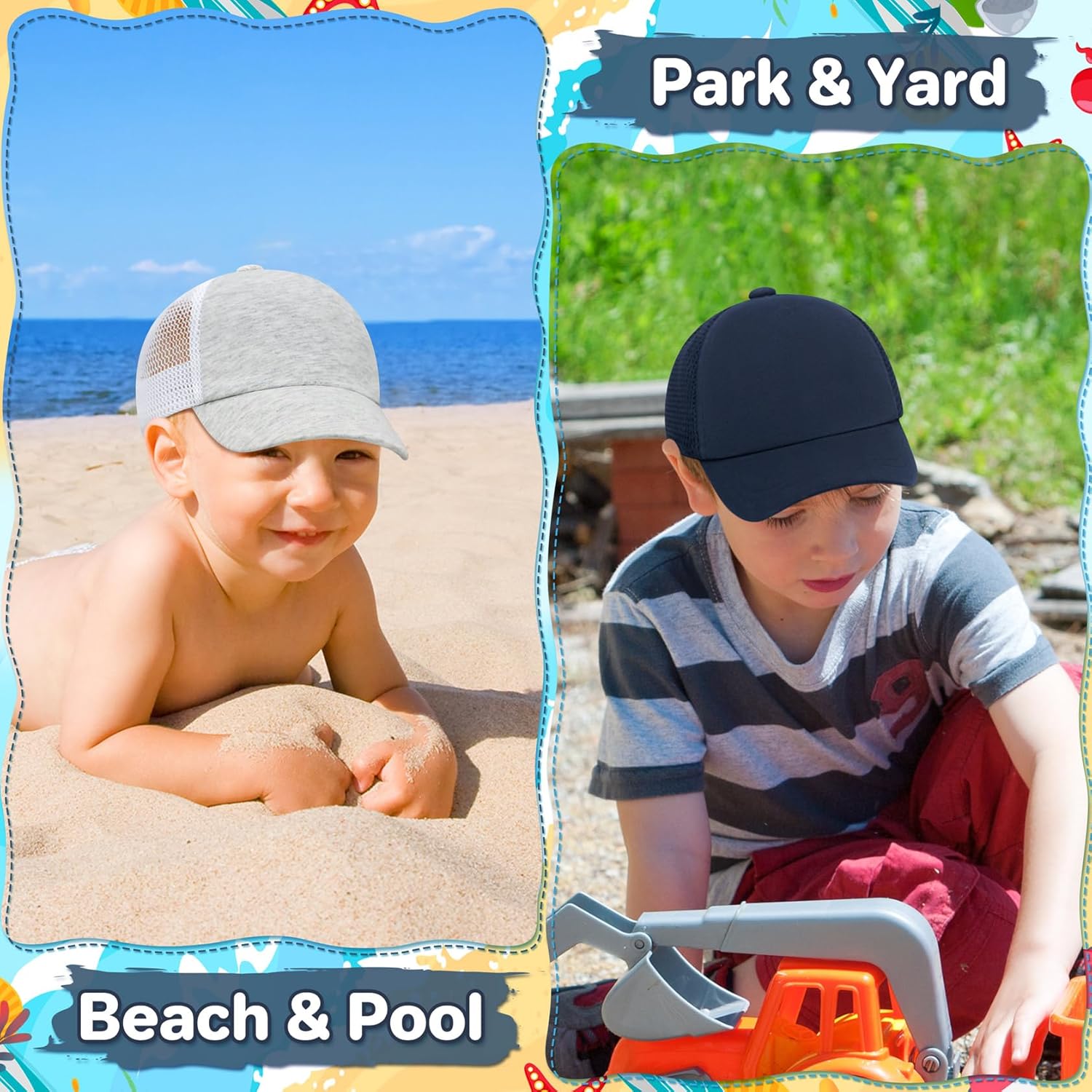 qikqik Baby Baseball Cap Toddler Baseball Hat with Mesh Infant Sun Hat UPF 50+ Baby Ball Cap Toddler Girl Hats Kids Hat Boys