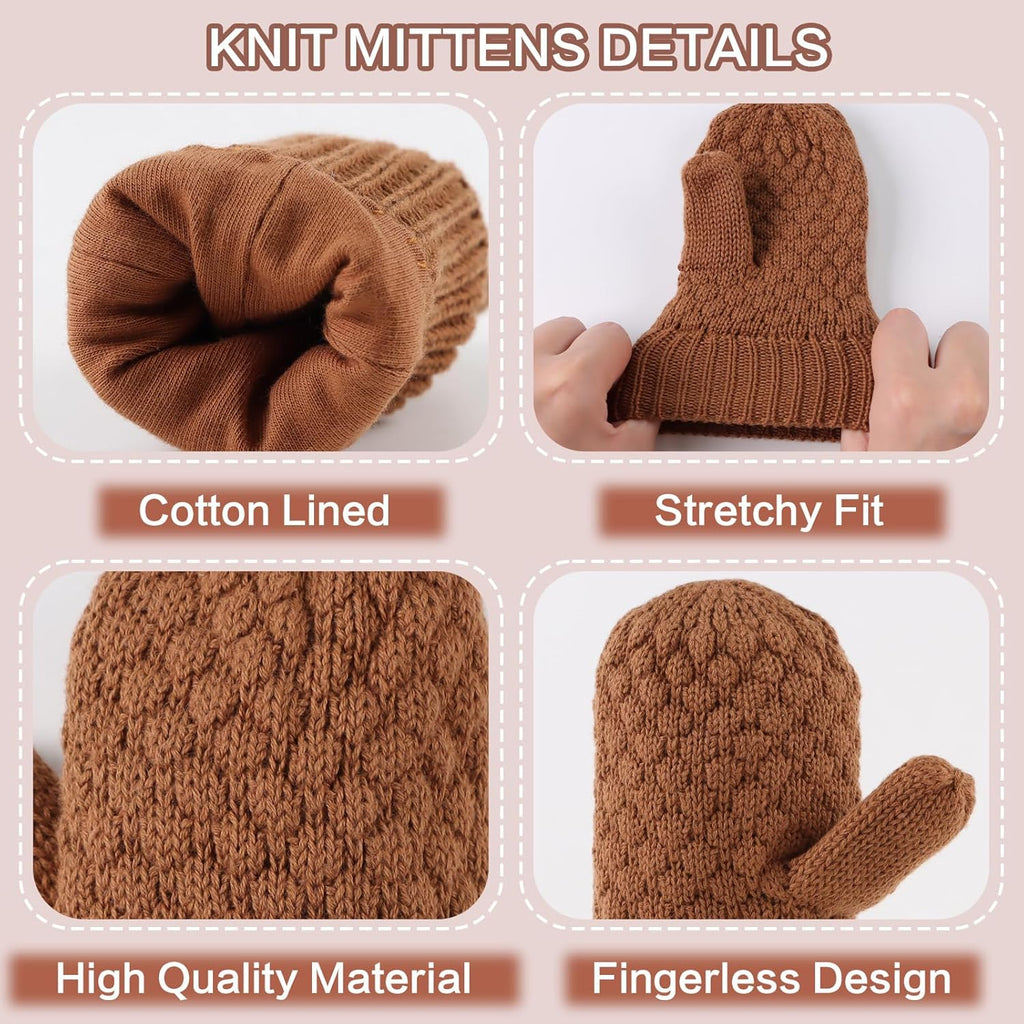 Baby Knit Mittens Toddler Boys Girls Gloves Winter Infant Newborn No Scratch Mitten 0-3 Years