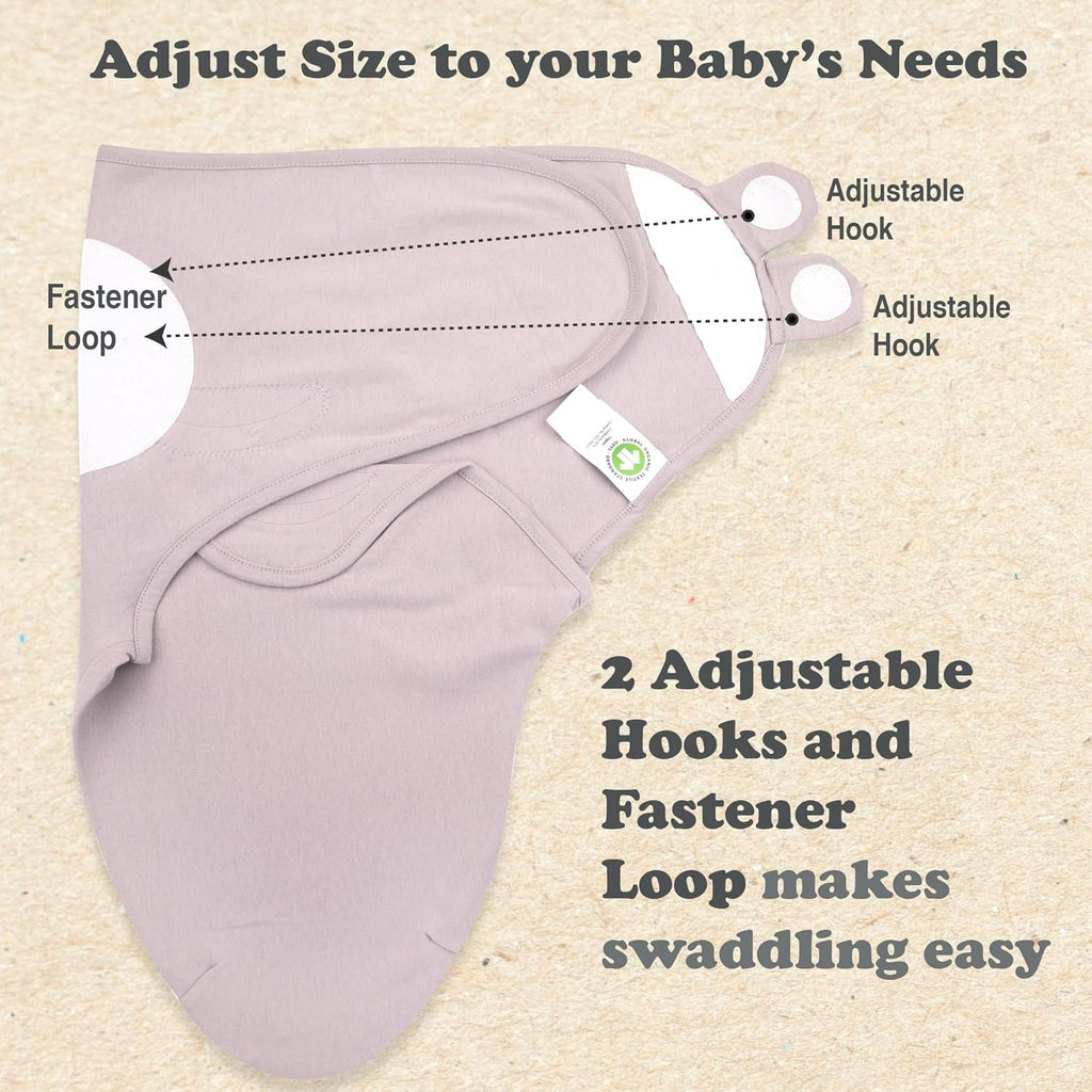 Bublo Baby Swaddles for Newborns – 3-Pack Infant Swaddles 0-3 Months – Adjustable Swaddle Sleep Sack – Soft Organic Cotton Baby Wrap for Safe & Cozy Sleep (Baby Pink-Lavender)