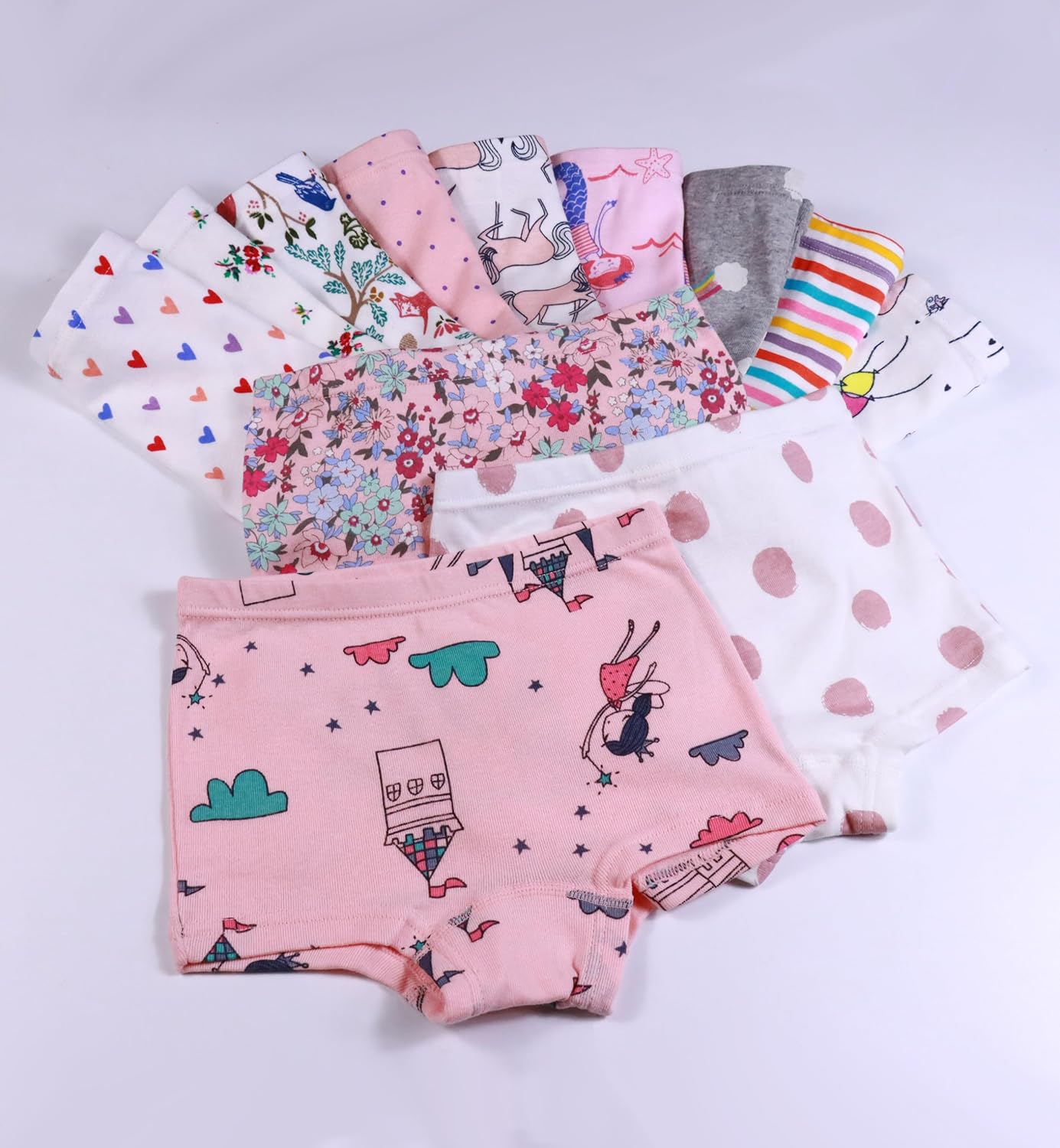 Sladatona Soft Girls Boyshort Panties Cotton Briefs Kids Underwear