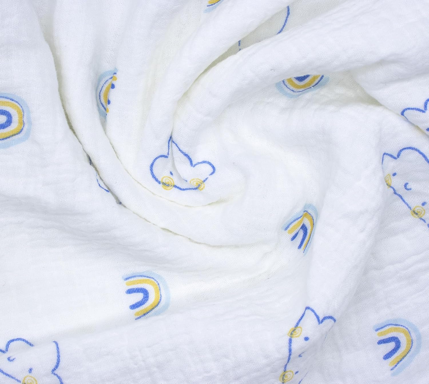 Baby Blanket Double Layer Cotton 40 x 40 Soft Receiving Blanket with Pattern Machine Washable Cloud