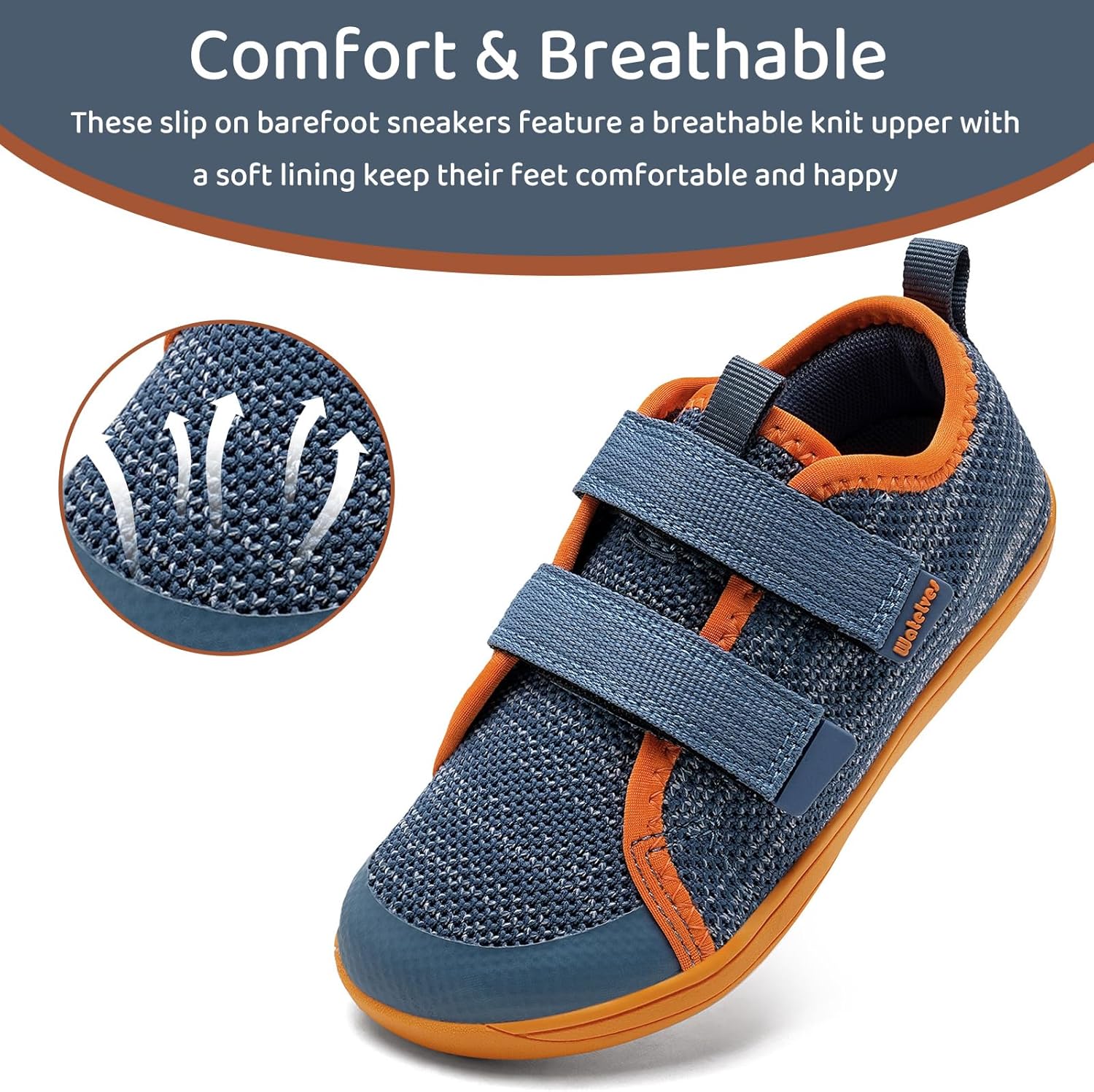 WateLves Toddler Little Kids Wide Barefoot Shoes The First Walking Shoes Girls Boys Breathable Zero Drop Minimalist Sneakers with Wide Toe Box Natural to Grow