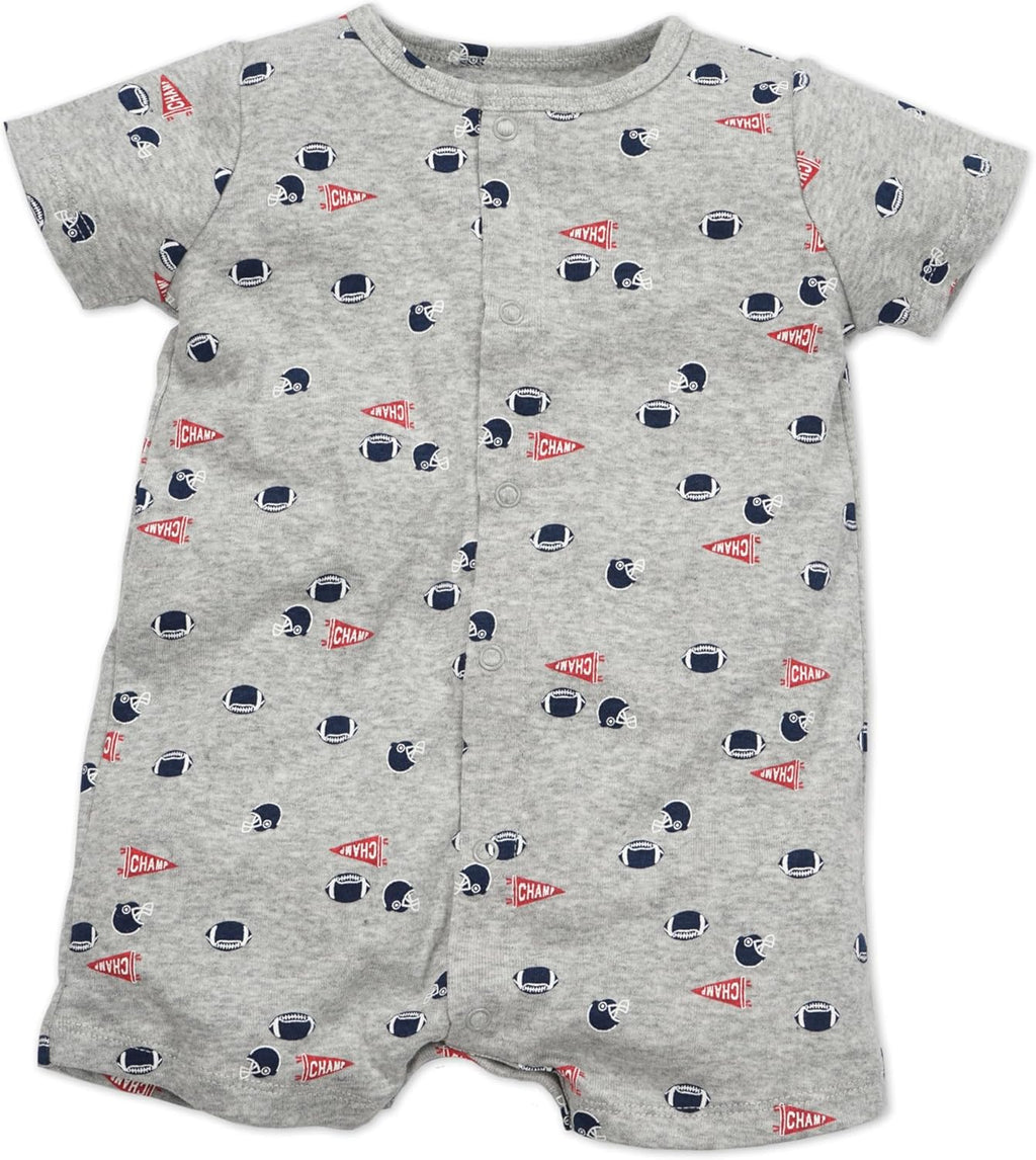 3-Pack 100% Cotton Baby Boy Rompers,0-24Months Short Sleeve Toddler Romper,Breathable Spring/Summer Clothes