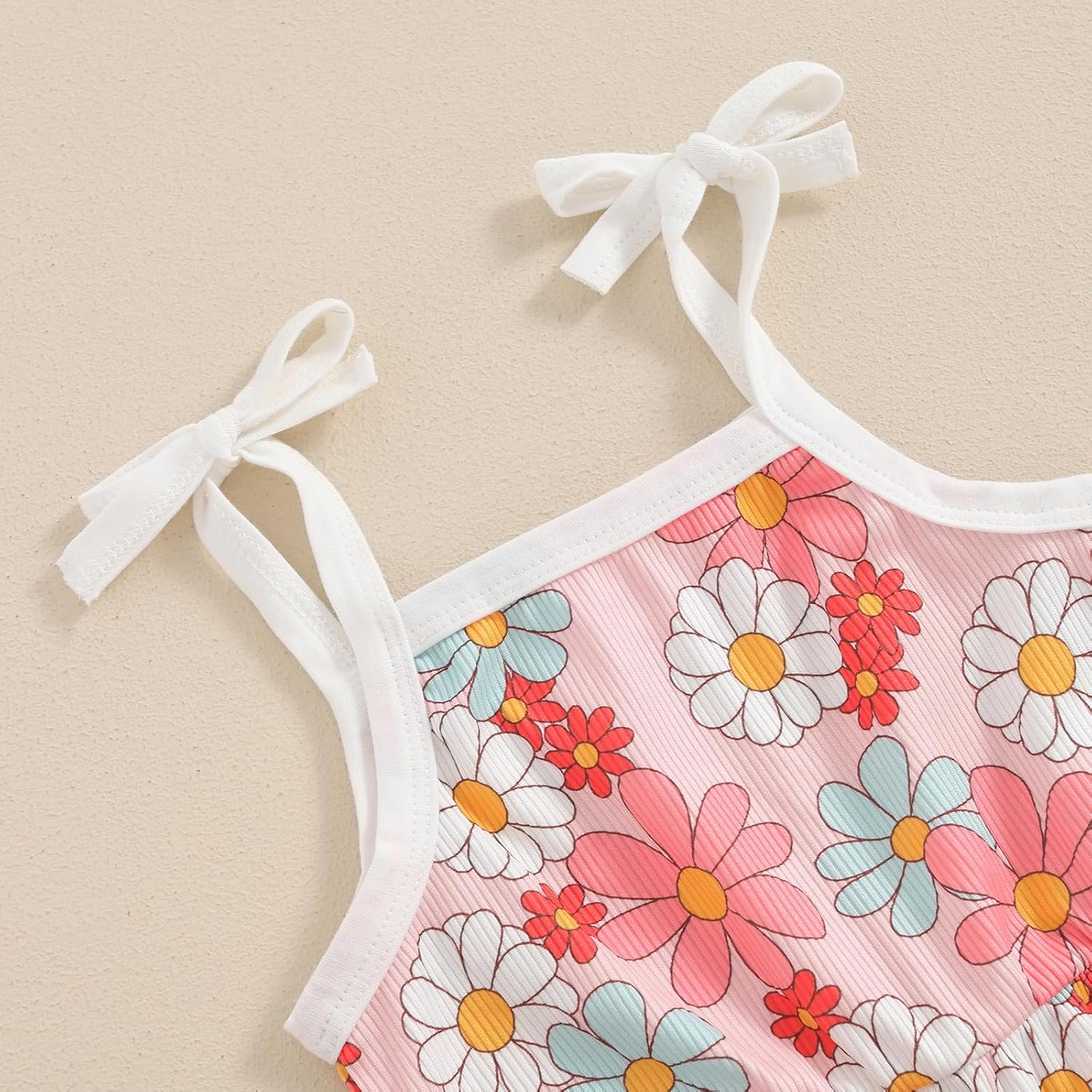 WZTYYDS Toddler Baby Girl Summer Clothes Floral Romper Tie-Up Strap Halter Jumpsuit Infant Summer Sling Playsuit 6M-3T