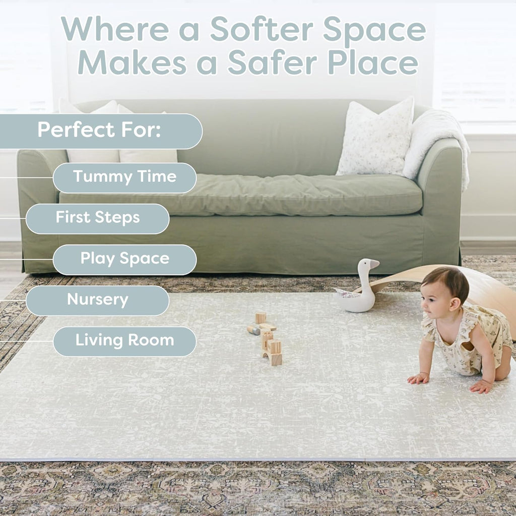 Baby Play Mats for Floor - Eden (6x6ft) - Premium EVA Foam Play Mat for Babies & Toddlers - Perfect for Tummy Time, Crawling, Playroom - Stylish & Comfortable Kids Play Mat