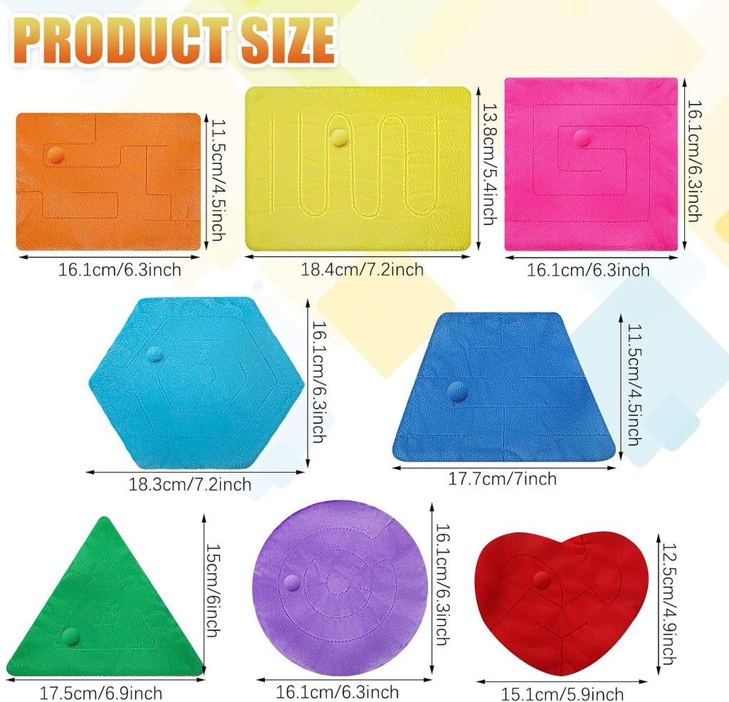 8 Pieces Fidget Marble Maze Mat Teaching Toys Calming Fidget Sensory Mat Stress Relief Toys Anxiety Relief Toys for Teens Adults School Home Classroom Reduce Anxiety Stress Improve Focus
