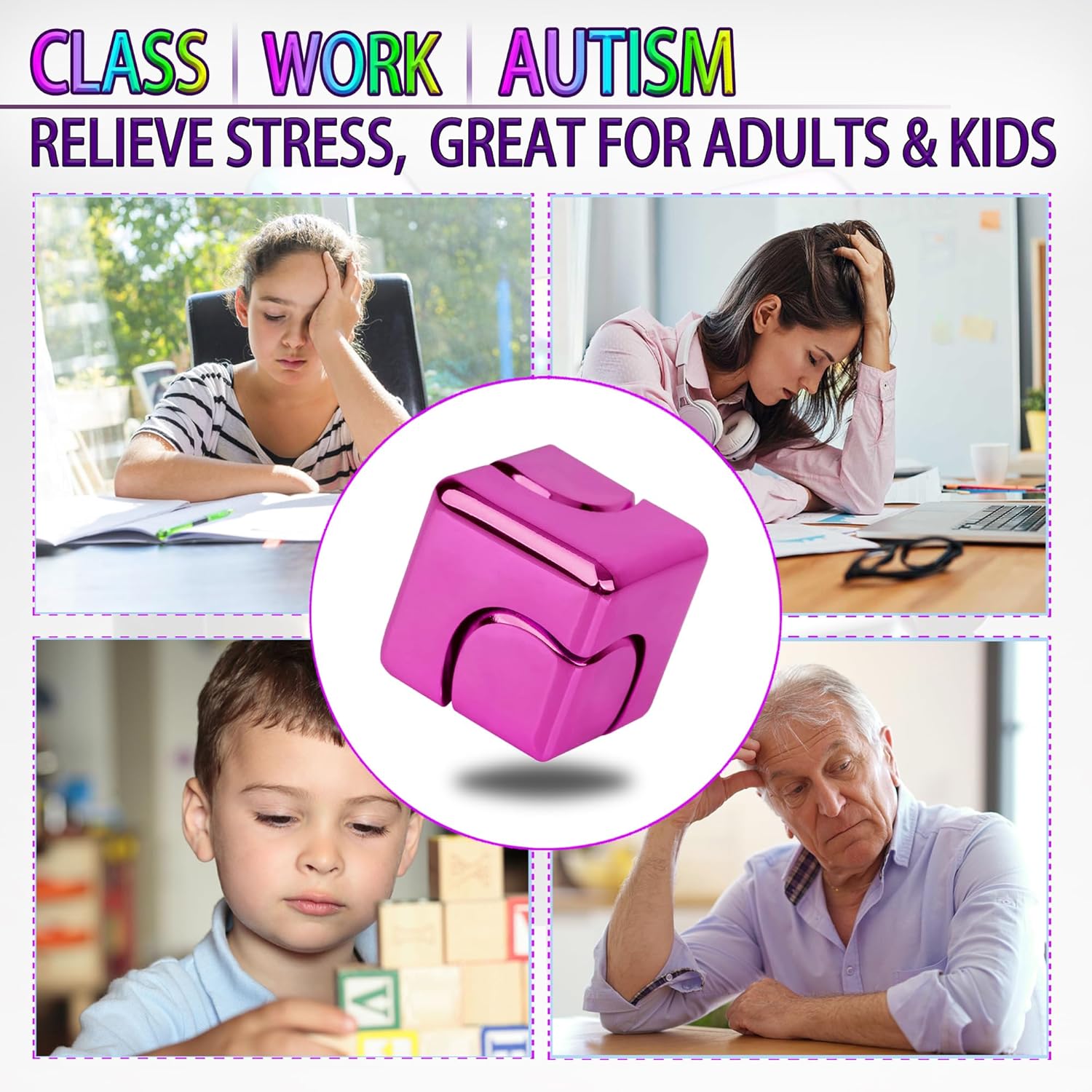 Fidget Spinner Toys Cube Adults, Easter Basket Stuffers for Teens Metal EDC Cool Desk Gadgets Office Toys Small Anxiety Figette Sensory Toy, ADHD Tool Fingears Figet Stress Valentine Gift for Boys