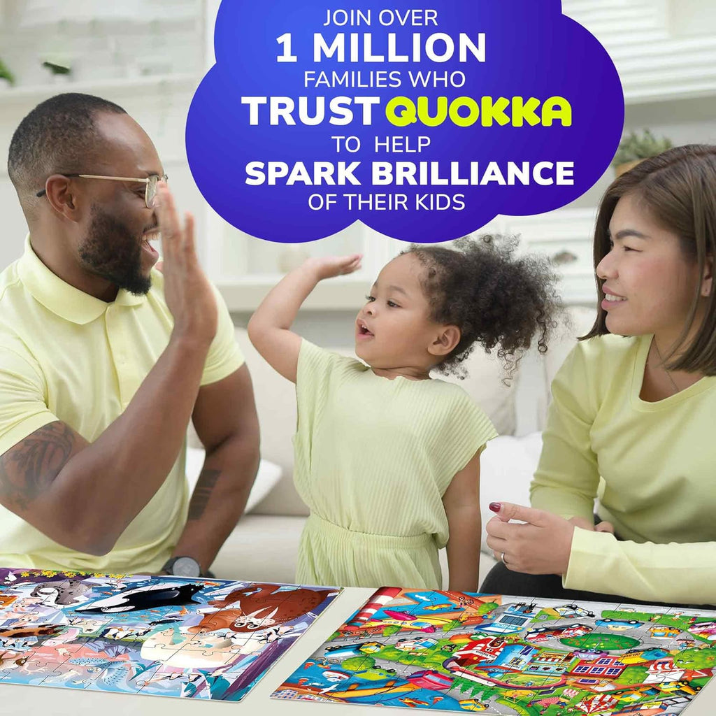 QUOKKA Puzzles for Kids Ages 4-6 – 4 x 48 Pieces Jigsaw Puzzles for Toddlers 2-4 – Children's Game Ages 3-5 for Learning Farm Animals – Educational Preschool Toy for Boys and Girls 4-8 Years Old