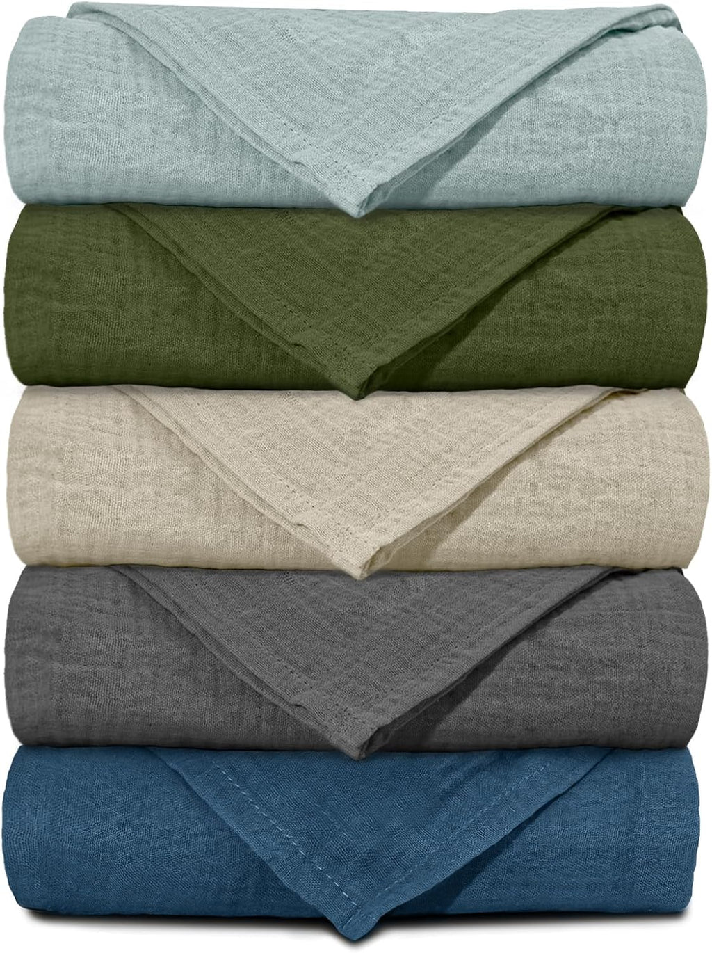 Muslin Receiving Blankets, Neutral Blanket Swaddling for Newborn Boys and Girls, 5 Pack Breathable and Skin-Friendly Swaddle Wrap for Infant Baby (Graceful Colors)