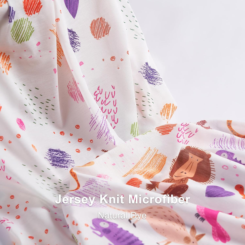 TILLYOU Baby Changing Pad Cover, Changing Table Cover for Girls Boys, Ultra Soft Breathable, 2 Pack Animal Graffiti & dot Printing