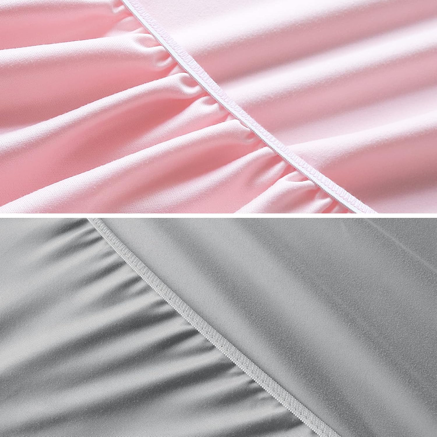 Waterproof Bassinet Sheets Fit for Miclassic, Baby Delight, TCBunny, Milliard, Dream On Me Traveler/Skylar and Other Bedside Sleeper Bassinet Mattress, Ultra Soft Microfiber Sheets, Grey & Pink