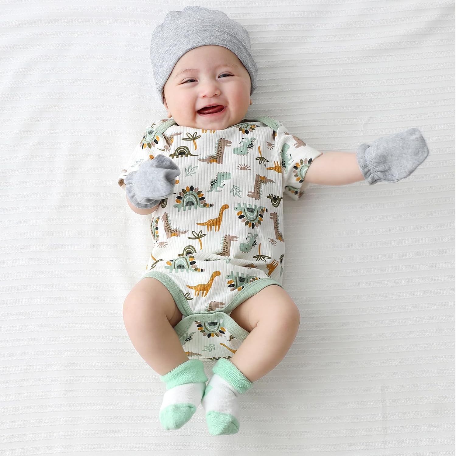 Newborn Baby Boy Girl Short Sleeve Bodysuits Cotton One-Piece Baby Clothes 6-Pack