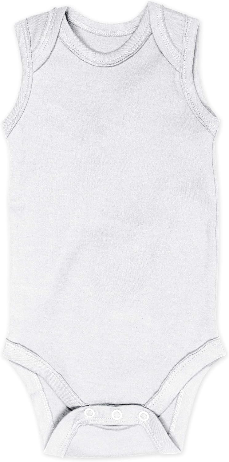 Sleeveless Bodysuits One-piece 100% Organic Cotton for Baby Boys, Girls, Unisex