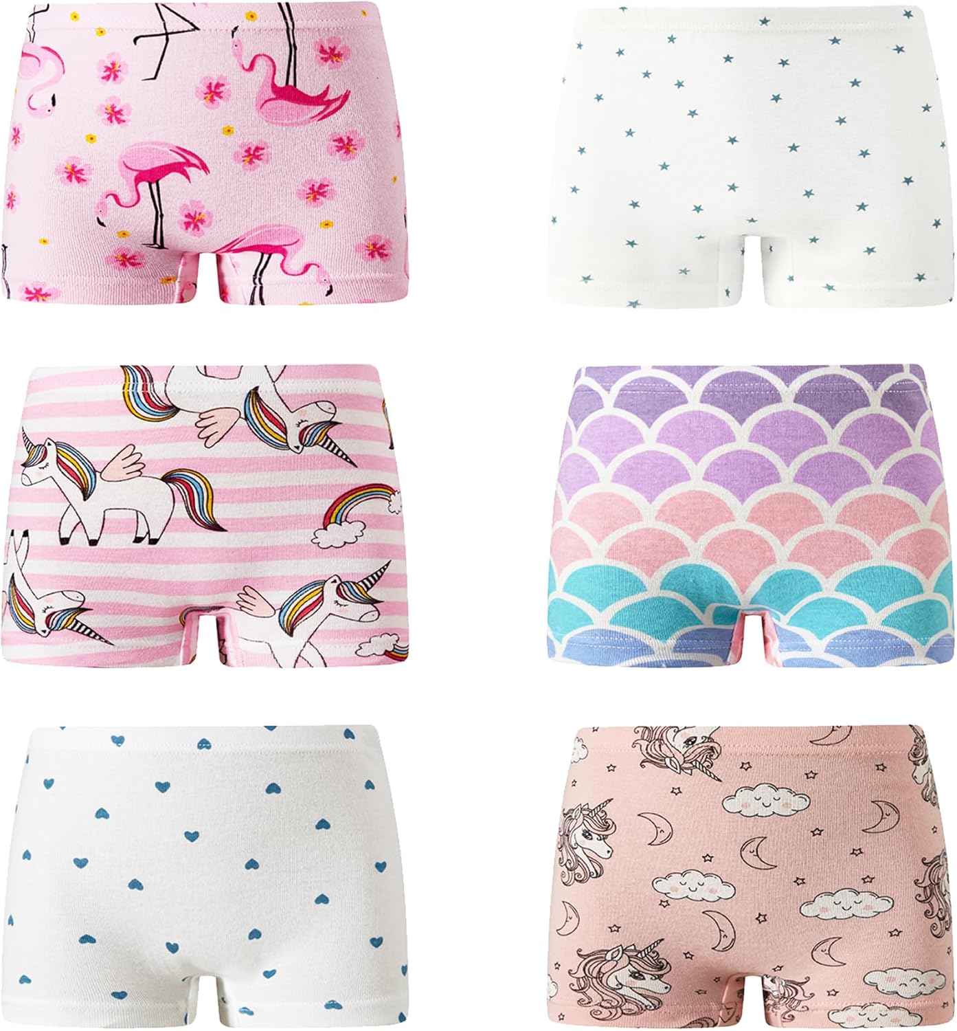 KikizYe Little Girls Boyshort Panties Big Kids Soft Cotton Underwear