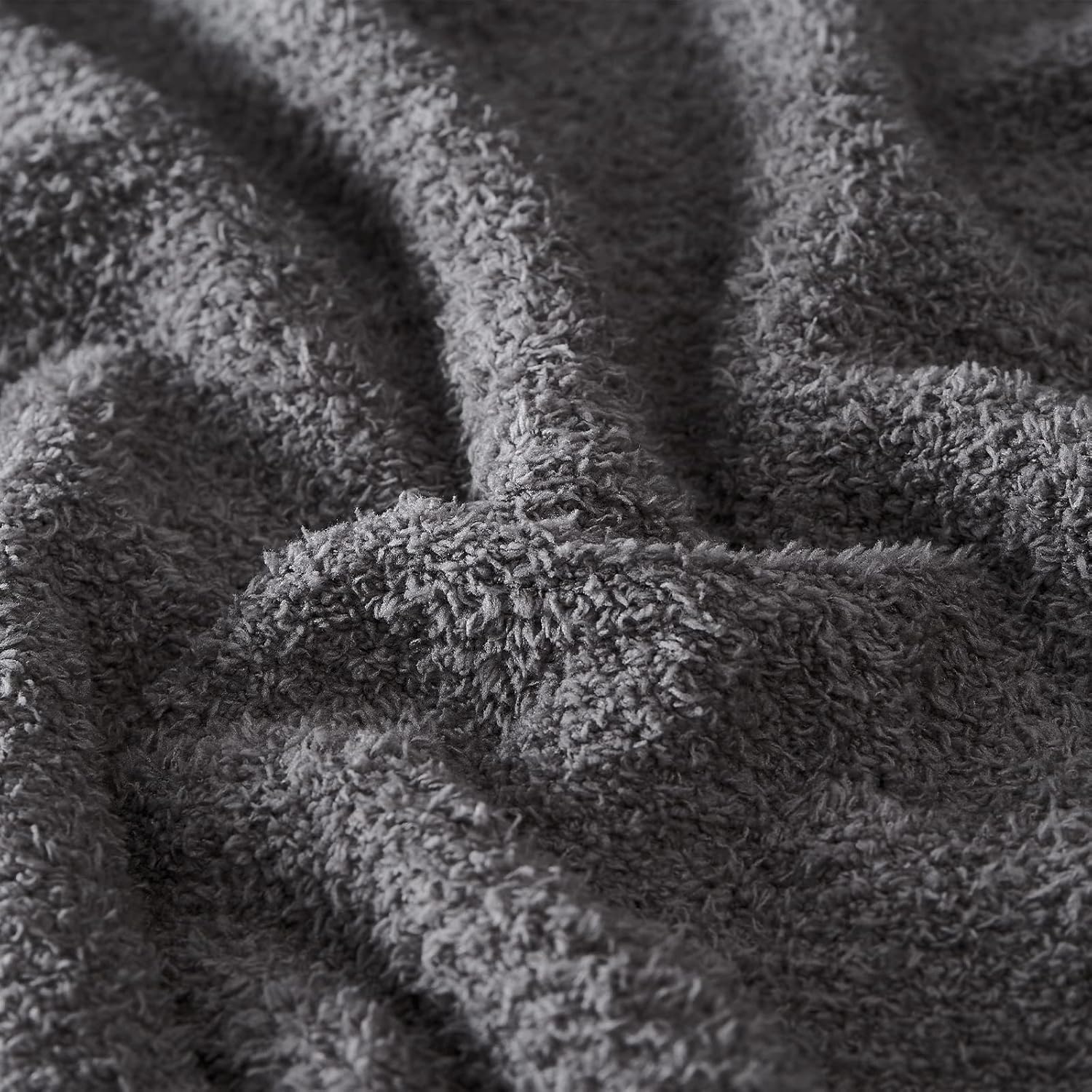 CYMULA Knit Throw Blanket for Couch Dark Grey-Super Soft Lightweight Plush Fuzzy Fluffy Cozy Blankets and Throws for Sofa Bed, 50x60 inches