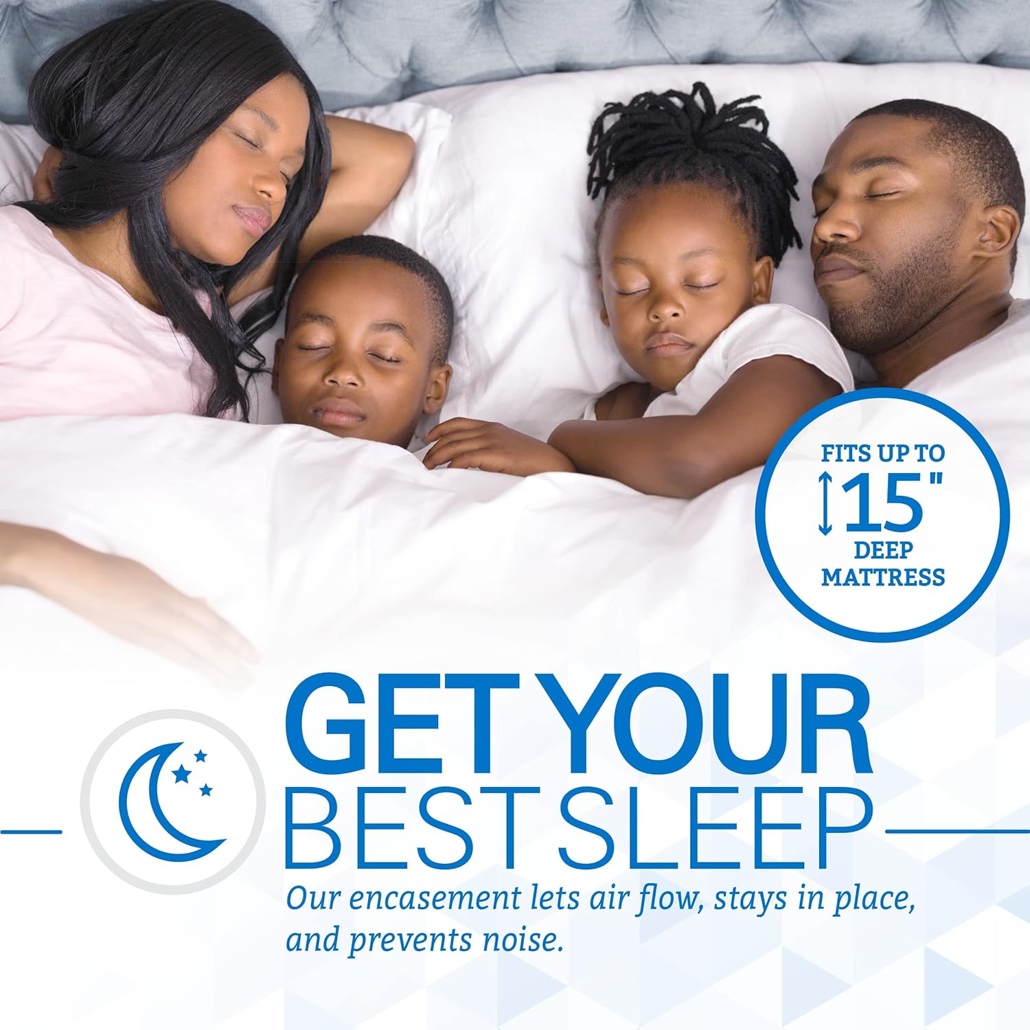 SafeRest Zippered Mattress Protector - Premium 12-15 Inch Waterproof Mattress Cover for Bed - Breathable, Noiseless Washable Mattress Encasement - Full