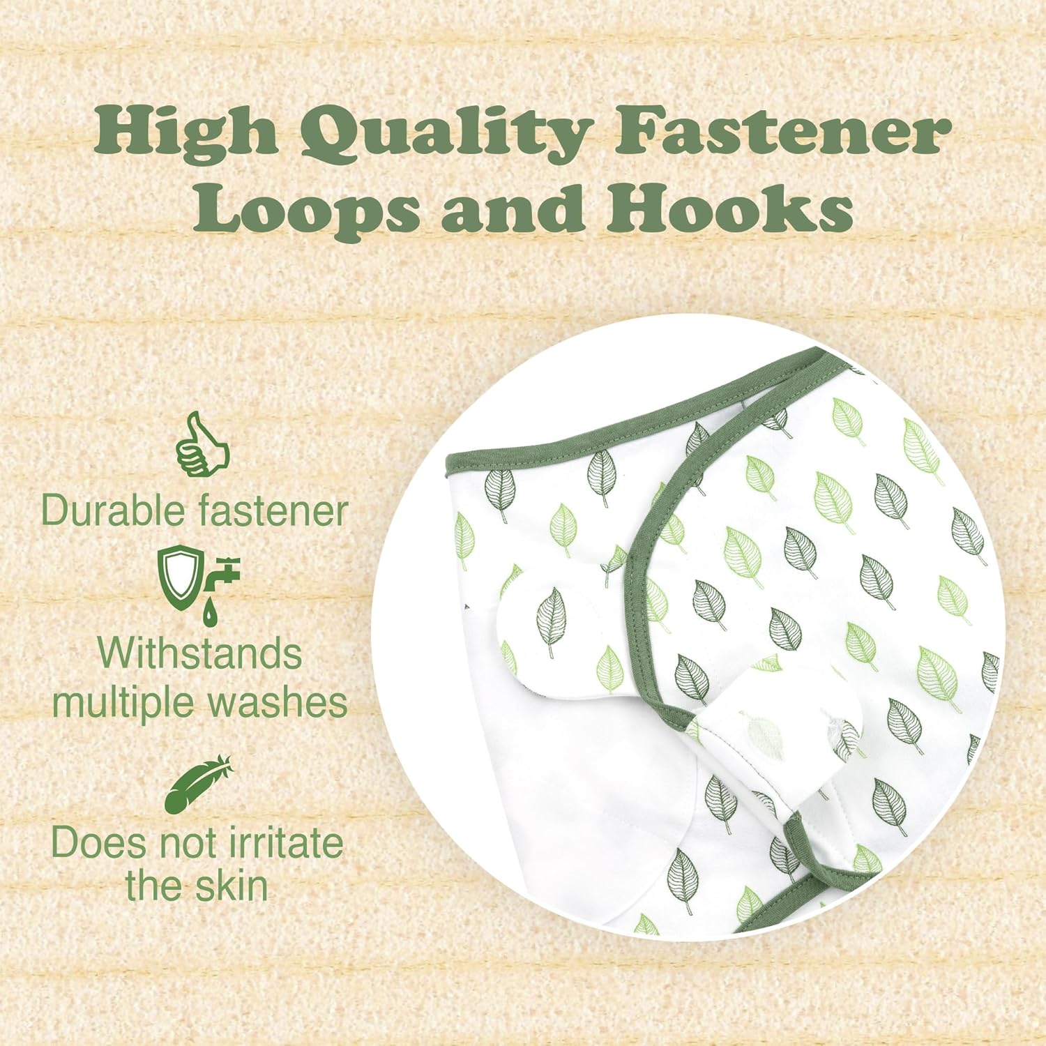 Bublo Baby Swaddles for Newborns – 3-Pack Infant Swaddles 0-3 Months – Adjustable Swaddle Sleep Sack – Soft Organic Cotton Baby Wrap for Safe & Cozy Sleep (Green Leaf)